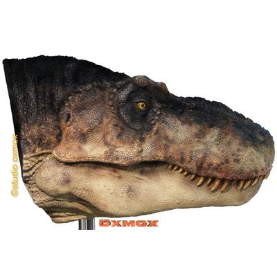 T-Rex Head Life-Size Statue Closed Mouth Oxmox Muckle